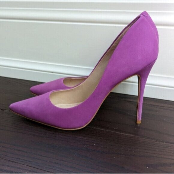 L'Intervalle purple leather stilletto pointed toe heels - Picture 5 of 8